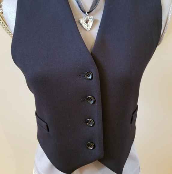 Chaiken Black Tailored Buttton Vest - Picture 13 of 13